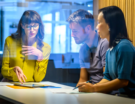 Group of people sharing insights